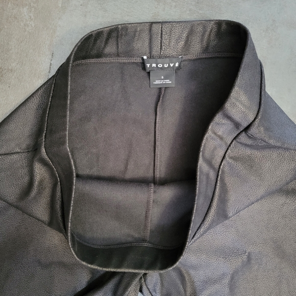 Trouvé Faux Leather Classic Black Caviar Pull On Leggings, Women's Size Small - Picture 8 of 12